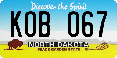 ND license plate KOB067
