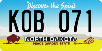 ND license plate KOB071