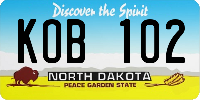 ND license plate KOB102
