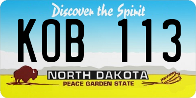 ND license plate KOB113