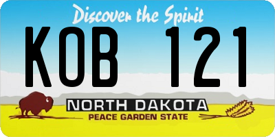 ND license plate KOB121