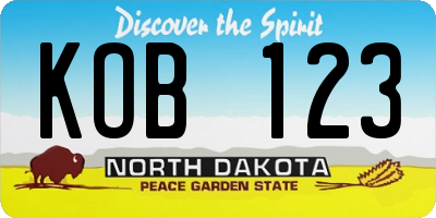 ND license plate KOB123