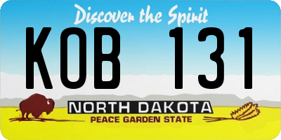 ND license plate KOB131