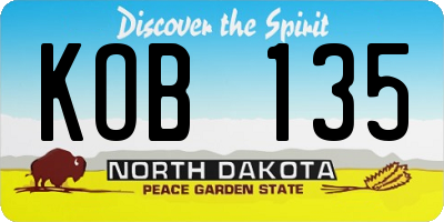 ND license plate KOB135