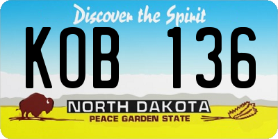 ND license plate KOB136