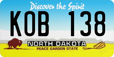 ND license plate KOB138