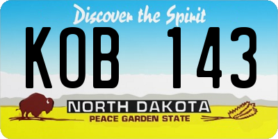 ND license plate KOB143