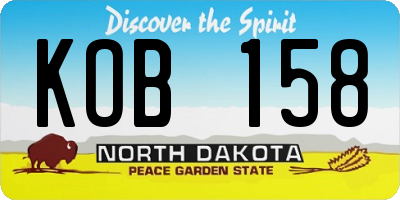 ND license plate KOB158