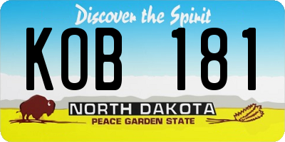 ND license plate KOB181