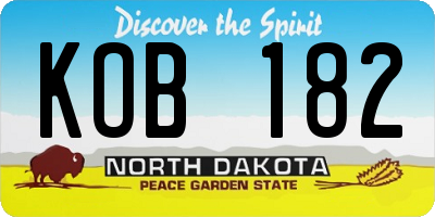 ND license plate KOB182