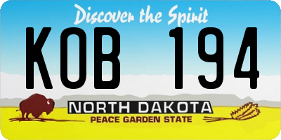 ND license plate KOB194