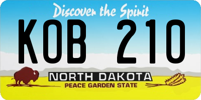 ND license plate KOB210