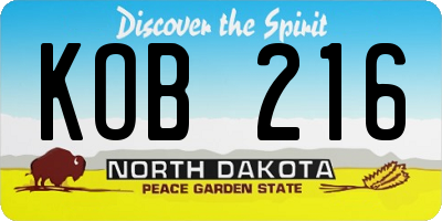 ND license plate KOB216