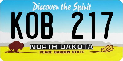 ND license plate KOB217