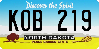 ND license plate KOB219
