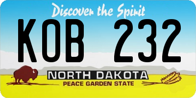 ND license plate KOB232