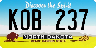 ND license plate KOB237