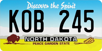 ND license plate KOB245
