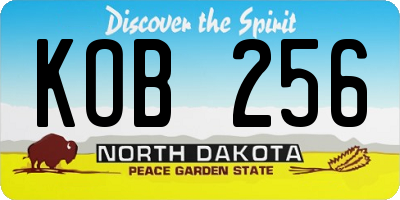 ND license plate KOB256