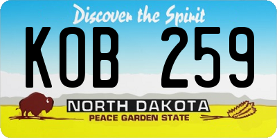 ND license plate KOB259