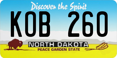 ND license plate KOB260