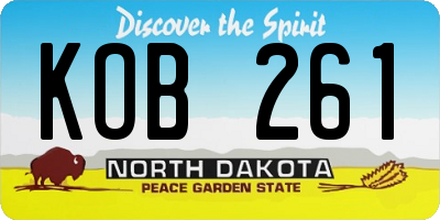 ND license plate KOB261