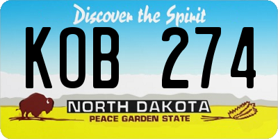 ND license plate KOB274