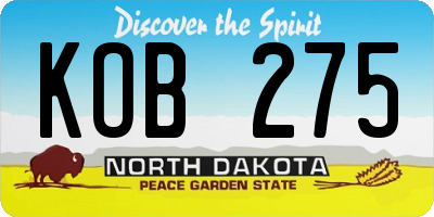 ND license plate KOB275