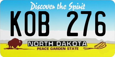 ND license plate KOB276