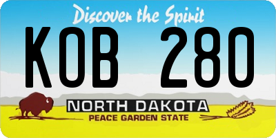 ND license plate KOB280