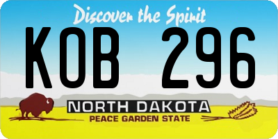ND license plate KOB296