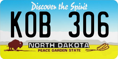 ND license plate KOB306