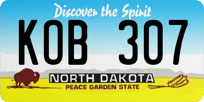 ND license plate KOB307