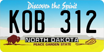 ND license plate KOB312