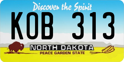 ND license plate KOB313