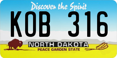 ND license plate KOB316