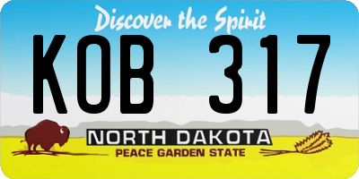 ND license plate KOB317