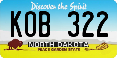 ND license plate KOB322
