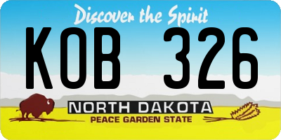 ND license plate KOB326
