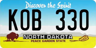 ND license plate KOB330