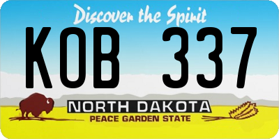 ND license plate KOB337