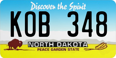 ND license plate KOB348