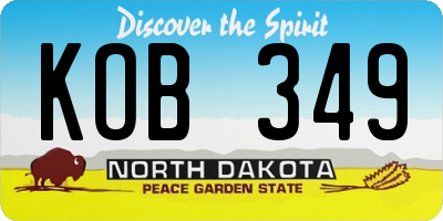 ND license plate KOB349