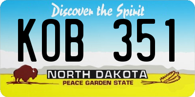 ND license plate KOB351