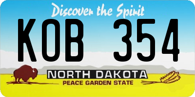 ND license plate KOB354