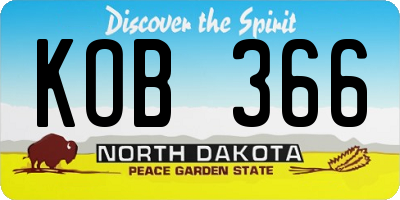 ND license plate KOB366