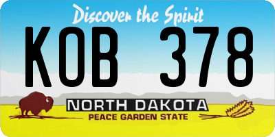 ND license plate KOB378