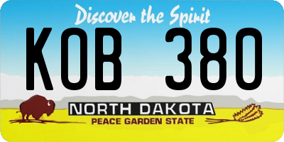 ND license plate KOB380