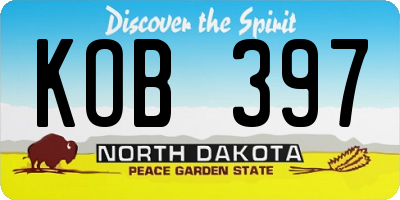 ND license plate KOB397
