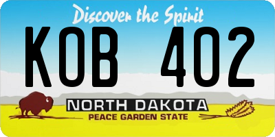 ND license plate KOB402